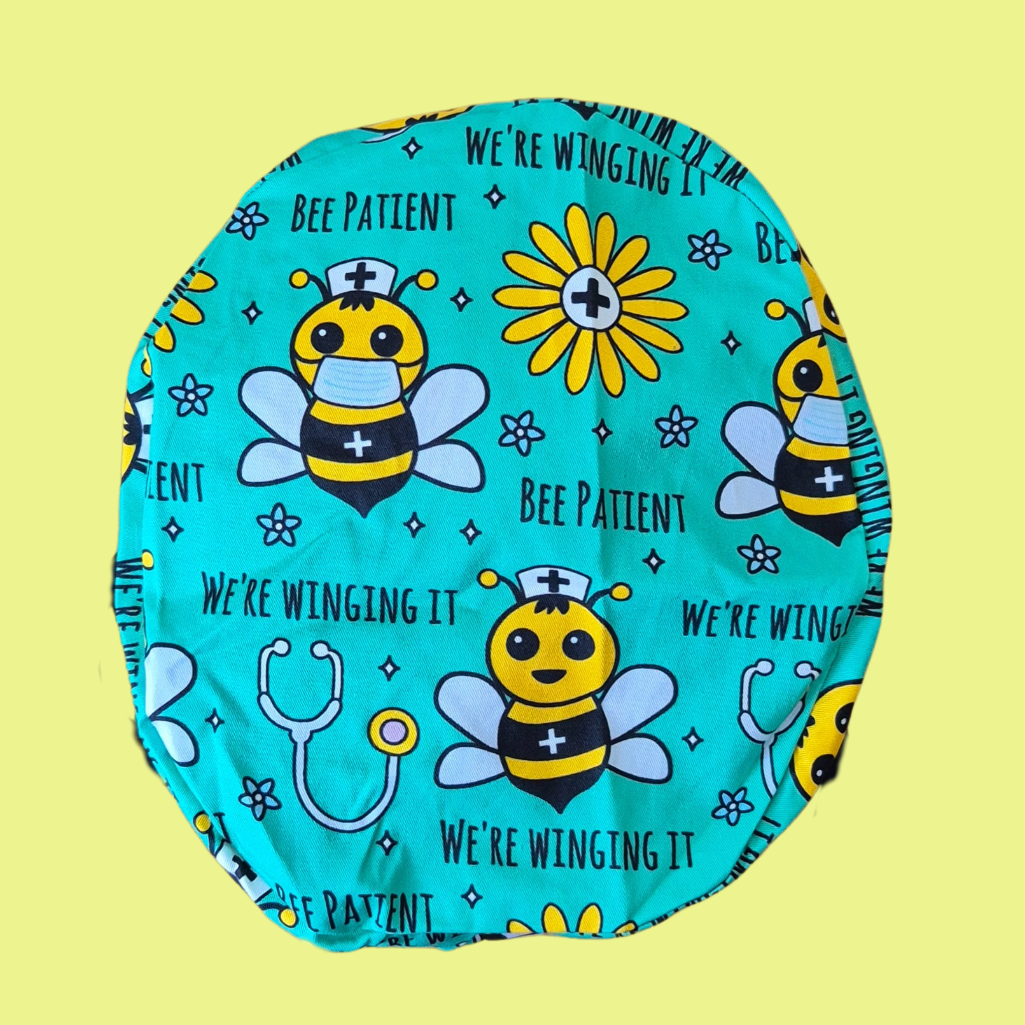 Scrub Cap Bee Patient: We're Winging It