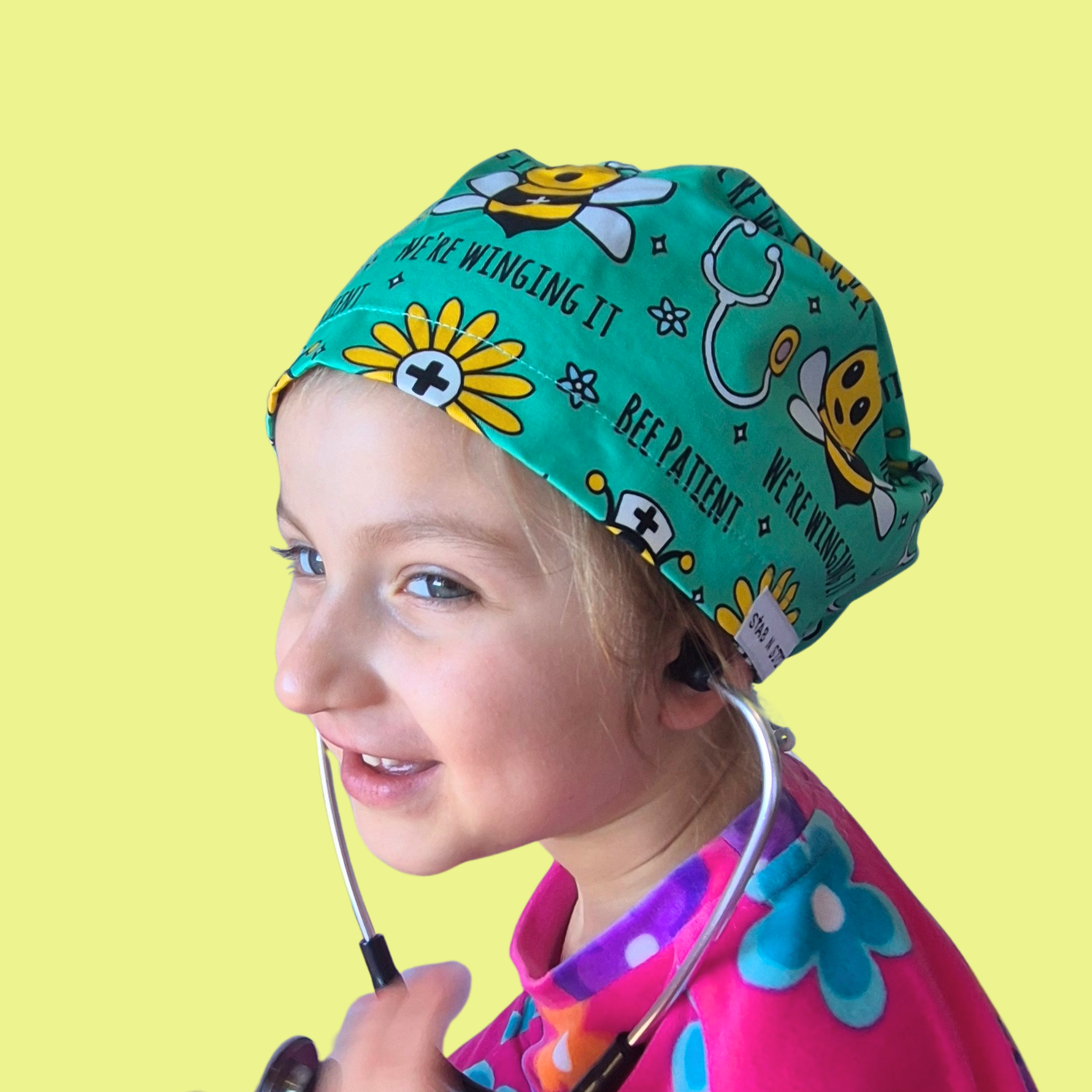 Scrub Cap Bee Patient: We're Winging It