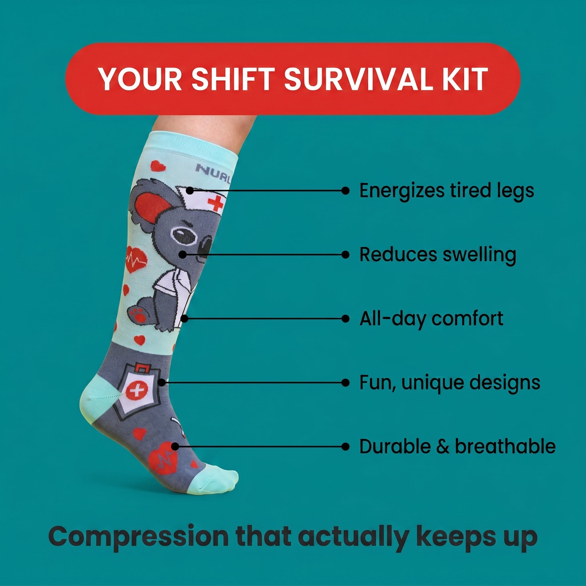 Compression Sock Koalified Nurse