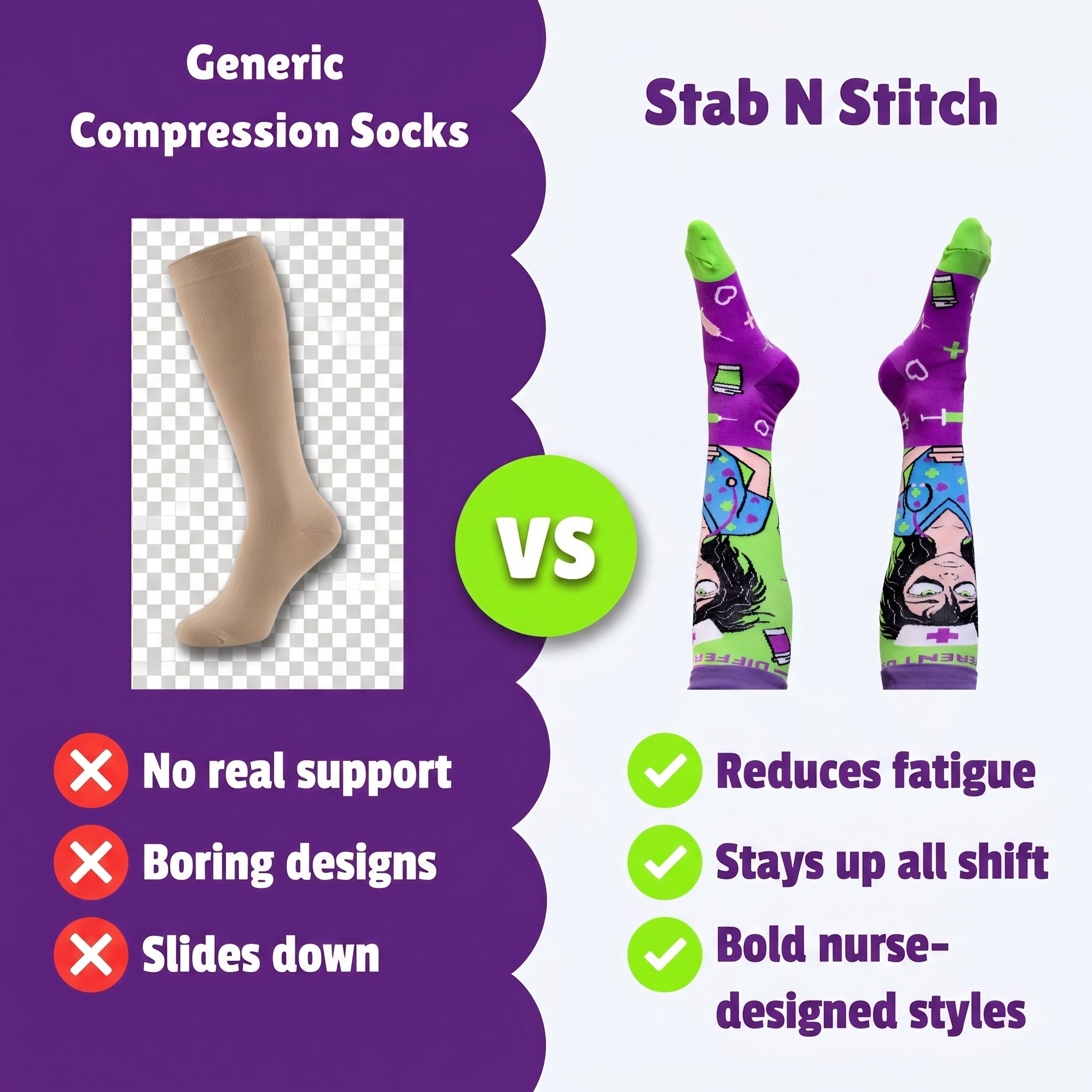 Compression Sock Same Shift, Different Day